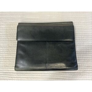 Wilsons Leather Trifold Document Folio Notepad Planner Mesh File Folders Black